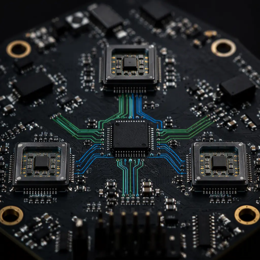 Triple-redundant IMU and dual GNSS sensor fusion architecture with EKF on a UAV flight controller PCB