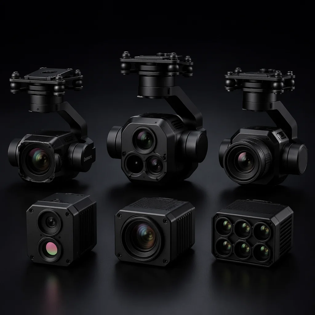 Camera gimbal assembly with thermal imaging sensor, RGB camera, and quick-release mounting plate