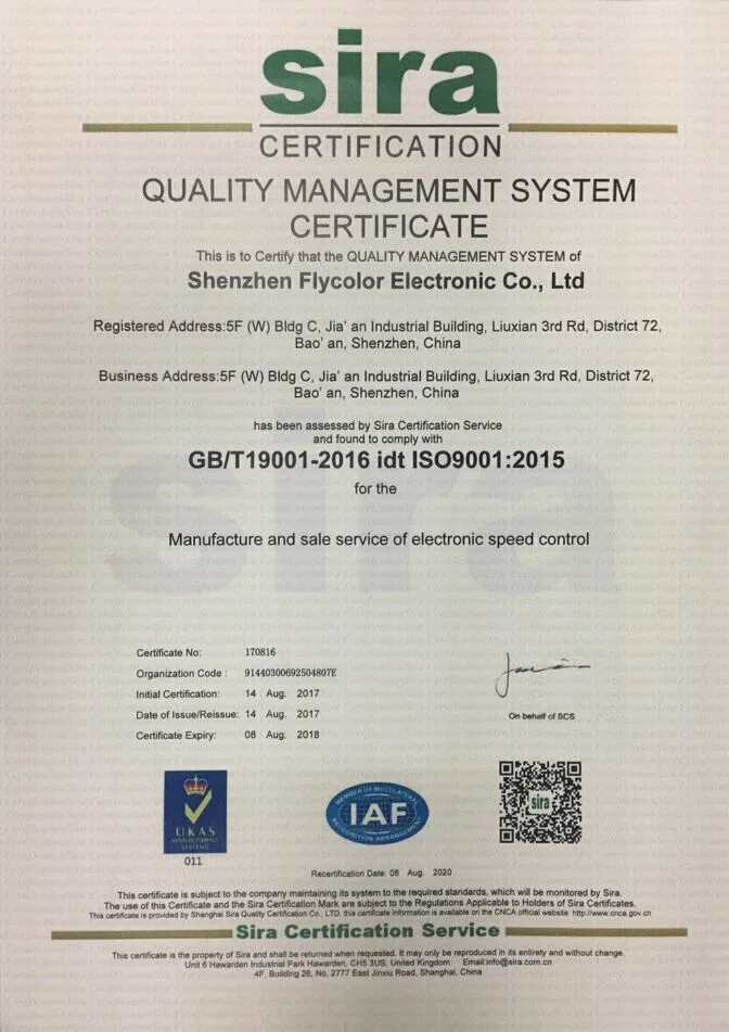 ISO 9001:2015 QMS certificate (UKAS-accredited)
