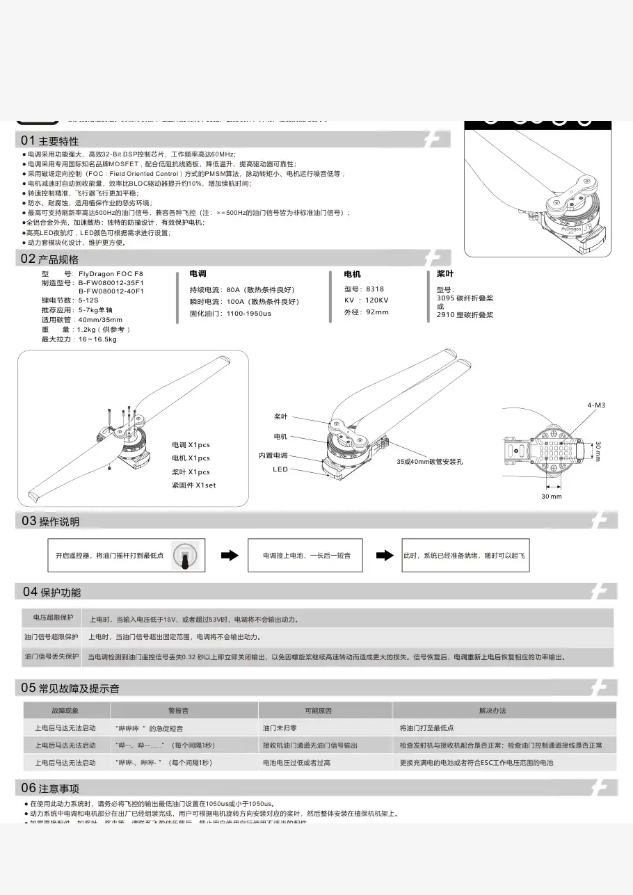 FlyDragon FOC F8 datasheet page 1