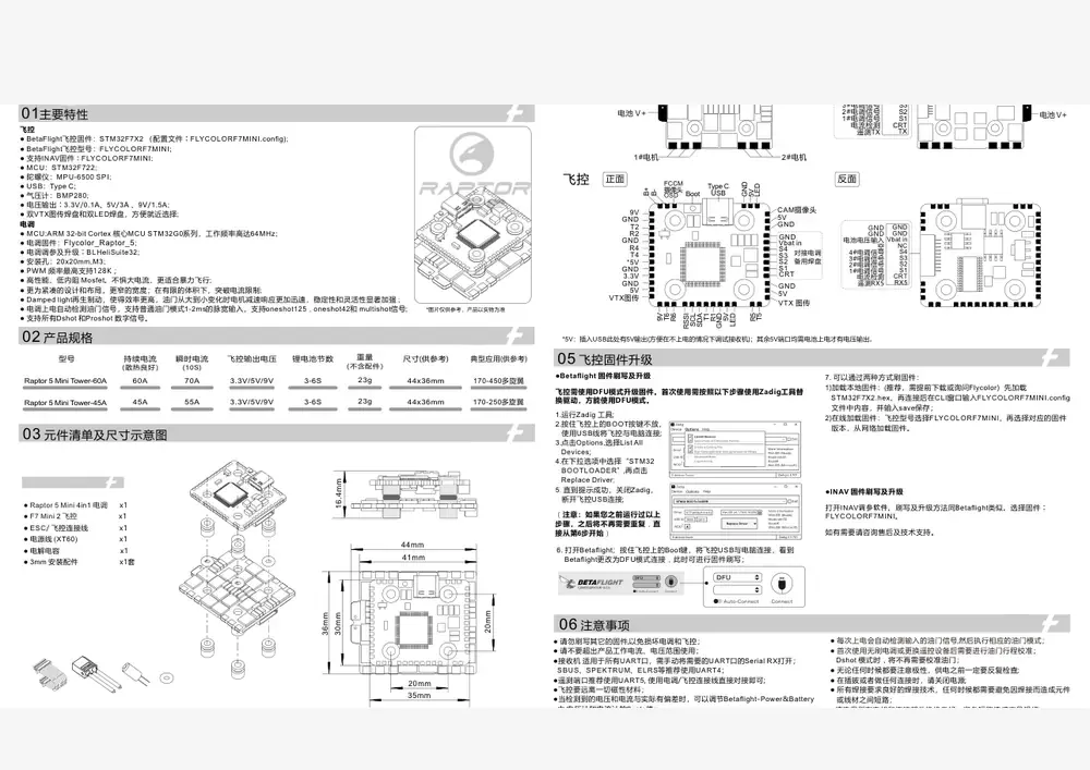 Raptor datasheet page 1