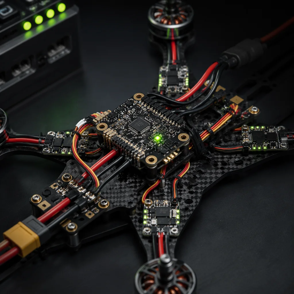 Conceptual flight controller and electronic speed controller matching illustration