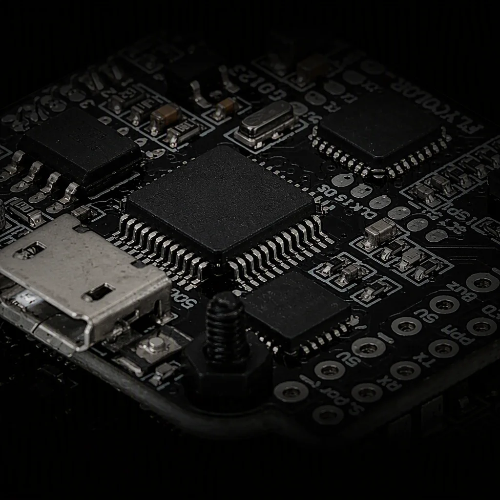 Populated circuit board under inspection