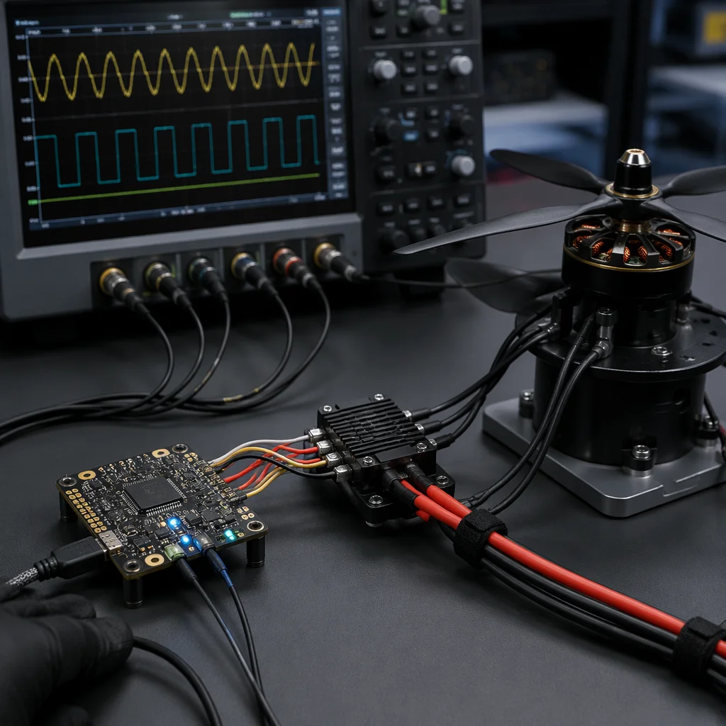 Conceptual UAV electronics test bench
